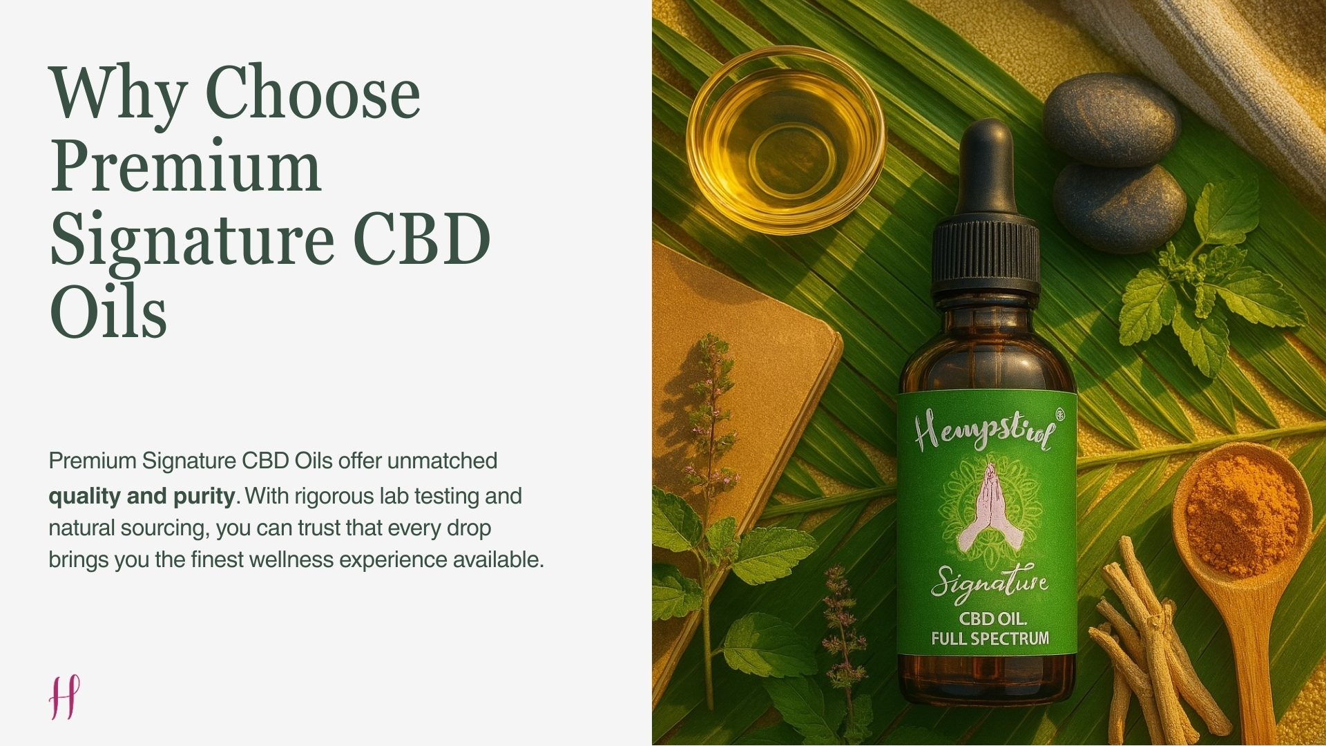 Premium full spectrum CBD oil bottle highlighting purity, lab-tested quality, and natural ingredients